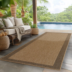 Muratap Timber solid buitenkleed – indoor & outdoor, jute-look vloerkleed,