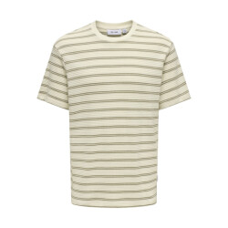 Only & Sons Onsian reg ss stripe struct tee ecru dessin