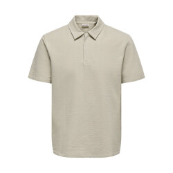 Only & Sons Onskian reg seersucker ss polo beige