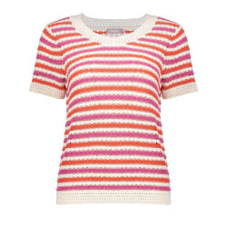 Geisha Top knitted short sleeves ecru dessin