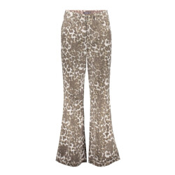 Geisha Jeans wide leopard zand dessin