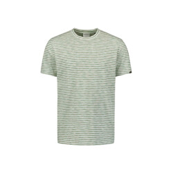 No Excess T shirt crewneck multi cloured melange stripes dessin