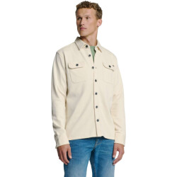 No Excess Overshirt button closure sweat chalk