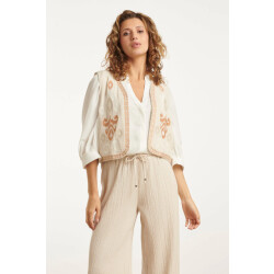 Smashed Lemon 25190 katoenen gilet met aztec borduursels | sand-off