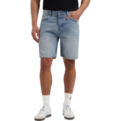 Pure Path The owen regular fit denim short denim mid blue