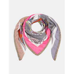 Mucho Gusto Sjaal st. tropez viscose met gele bloemen