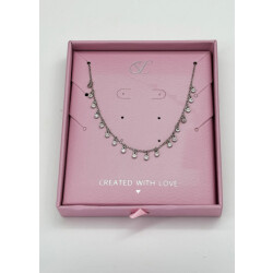 Smashed Lemon 64069 fijne zilveren ketting met druppel kralen en