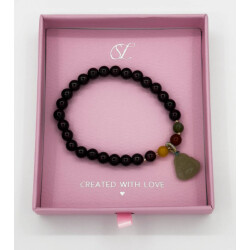 Smashed Lemon 62008 elastische armband met granaatstenen en hetian