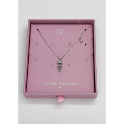 Smashed Lemon 64009 dunne zilveren ketting met visgraat hanger en
