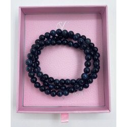 Smashed Lemon 64016 blauwe tigeroogstenen kralenketting