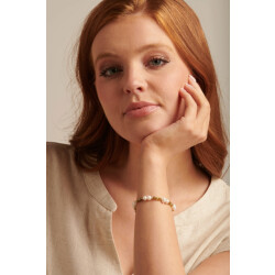 Smashed Lemon 62013 elastische armband met mix van parels en