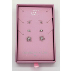 Smashed Lemon 60048 set van 925 zilveren bloem oorknopjes met zirkoon
