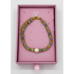 Smashed Lemon 62052 fijne armband met gecombineerde steenkralen -