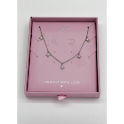 Smashed Lemon 64070 fijne zilveren ketting met ster kralen en zirkoon