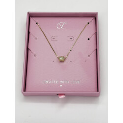 Smashed Lemon 64028 fijne vergulde zilveren ketting met zirkoon ring