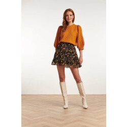 Smashed Lemon 23709-999-240 rok met bloemenprint in bruin-mosterd