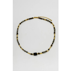 Smashed Lemon 64053 bruine kwartsen kralen ketting