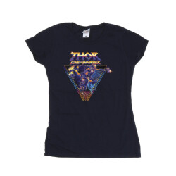 Li-cense Marvel dames thor liefde en donder logo driehoek katoenen t-shirt