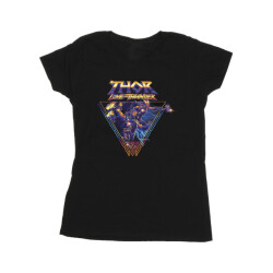Li-cense Marvel dames thor liefde en donder logo driehoek katoenen t-shirt