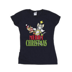 Li-cense Tom and jerry dames vrolijk kerstballen katoenen t-shirt