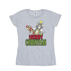 Li-cense Tom and jerry dames vrolijk kerstballen katoenen t-shirt