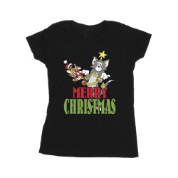 Li-cense Tom and jerry dames vrolijk kerstballen katoenen t-shirt