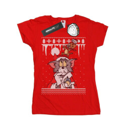 Li-cense Tom and jerry dames kerst fair isle katoenen t-shirt