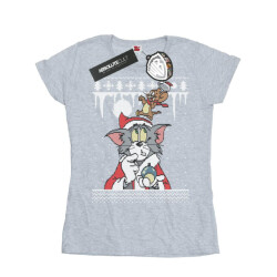Li-cense Tom and jerry dames kerst fair isle katoenen t-shirt