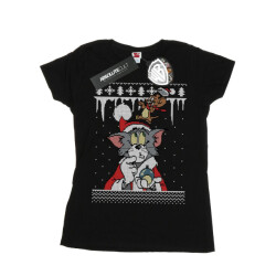 Li-cense Tom and jerry dames kerst fair isle katoenen t-shirt