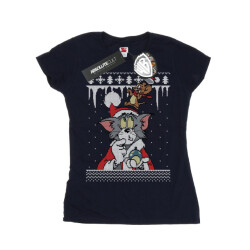 Li-cense Tom and jerry dames kerst fair isle katoenen t-shirt