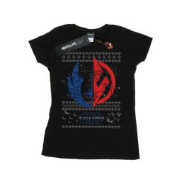 Li-cense Star wars dames the rise of skywalker kerstmis split symbool katoenen t-shirt