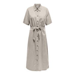 Only Onlcaro s/s linen bl belt dress cc