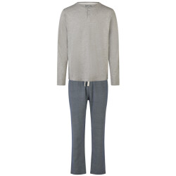 Phil & Co Heren pyjama set lang grijs/blauw
