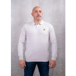 Lyle and Scott Cotton merino long sleeve knitted polo