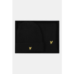 Lyle and Scott Lambswool ribbed beanie&scarf gift set