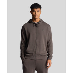 Lyle and Scott Tonal eagle zip through hoodie
