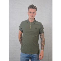Fred Perry Crepe pique zip neck polo shirt