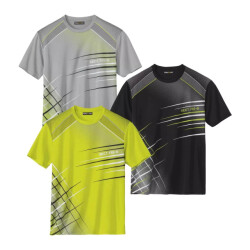 Atlas For Men Heren bedrukt actief t-shirt (pak van 3)