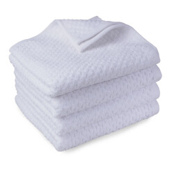 DoubleDry Handdoekenset popcorn weave 4 stuks 70x140 cm 100% katoen -