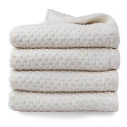 DoubleDry Handdoekenset popcorn weave 4 stuks 50x100 cm 100% katoen -