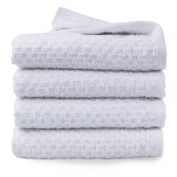 DoubleDry Handdoekenset popcorn weave 4 stuks 50x100 cm 100% katoen -
