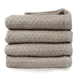 DoubleDry Handdoekenset popcorn weave 4 stuks 50x100 cm 100% katoen -
