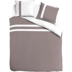 DoubleDry Luxe dekbedovertrek stripe egyptisch percal katoen 200x200/220 /wit