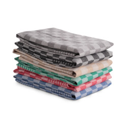DoubleDry Luxe theedoeken set 36 stuks 50x70 6 kleuren blokpatroon geblokt -