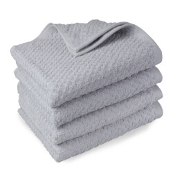 DoubleDry Handdoekenset popcorn weave 4 stuks 70x140 cm 100% katoen -