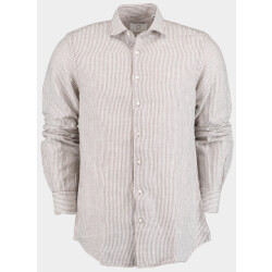 Born with Appetite Casual hemd lange mouw curtis li-co shirt fine strip 25107cu03/870 dark brown