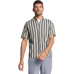 No Excess Shirt short sleeve zig zag jacquard offwhite