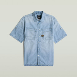 G-Star slanted double pocket overhemd d24602-d539 g342 sun faded blue mist
