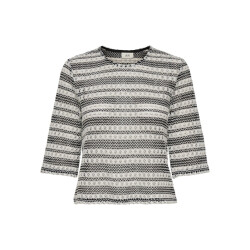 Jacqueline de Yong elly s/s stripe top jrs 15351676 cloud dancer