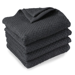 DoubleDry Handdoekenset popcorn weave 4 stuks 70x140 cm 100% katoen -